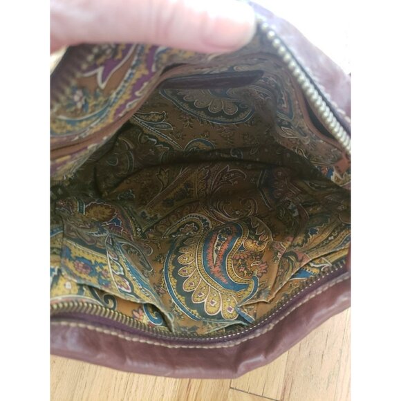 Fossil Cognac Brown Crossbody Purse Leather Vintage 90s  Medium  Boho Festival - Picture 8 of 9